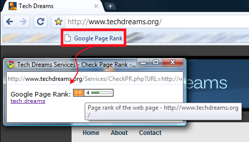 Check Google Page Rank Of A Web Page In Chrome Browser