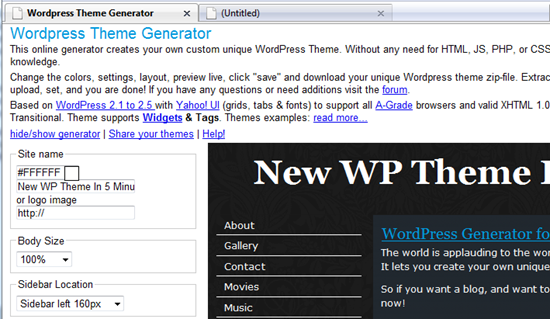 Wordpress_Theme_Generator_Simple_User_Interface