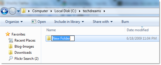 shortcut_to_create_new_folder_in_windows_7