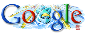 google logos olympics 2008 Swimming  aug 19