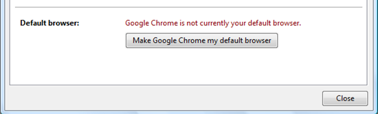 Setting Google Chrome as Default Browser