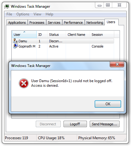 resolving_access_denied_error_while_logging_off_other_user_session_in_windows_7